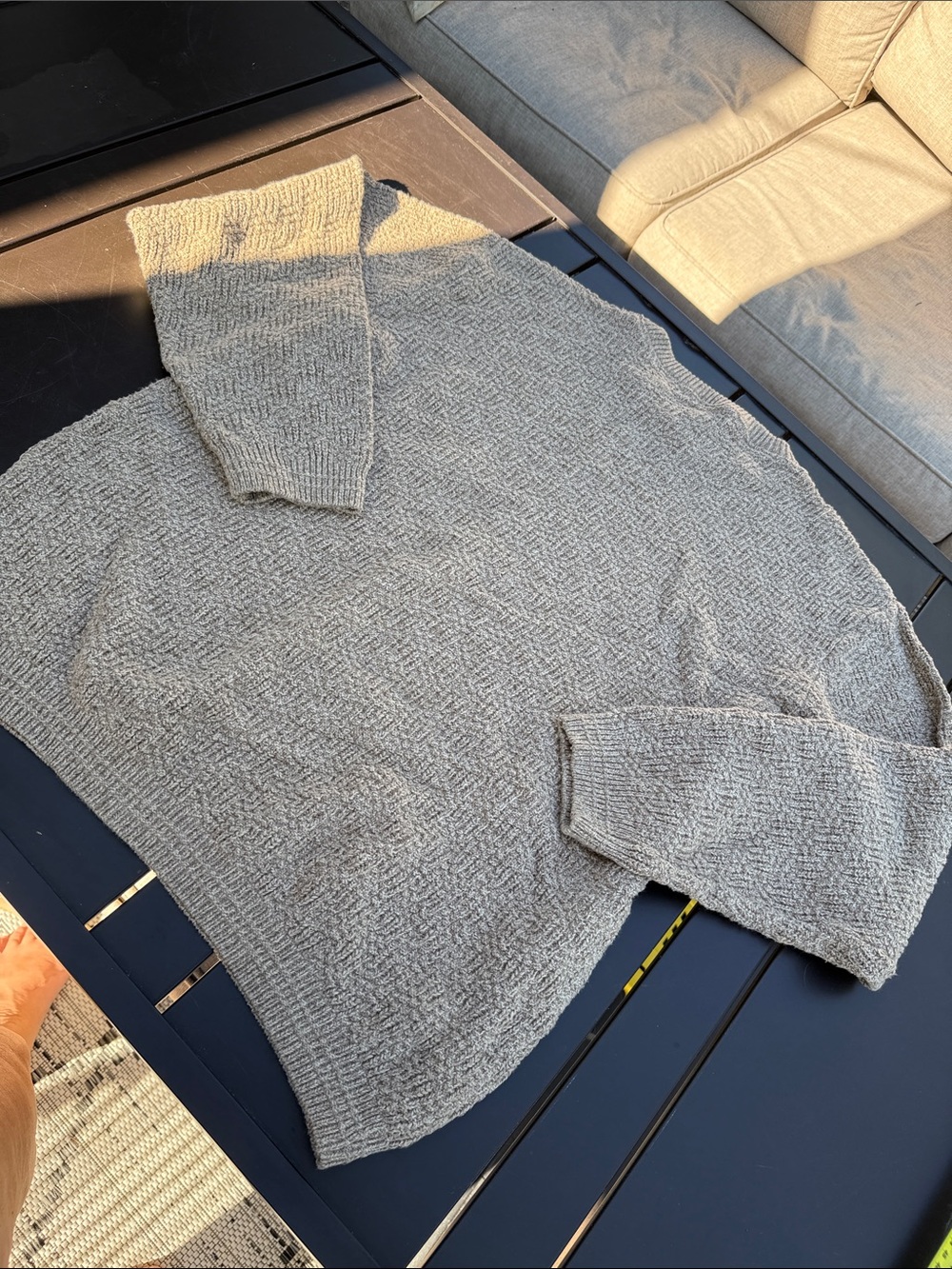 Vintage retreat Neutral Textured Crewneck Sweater - Taupe med 100% cotton